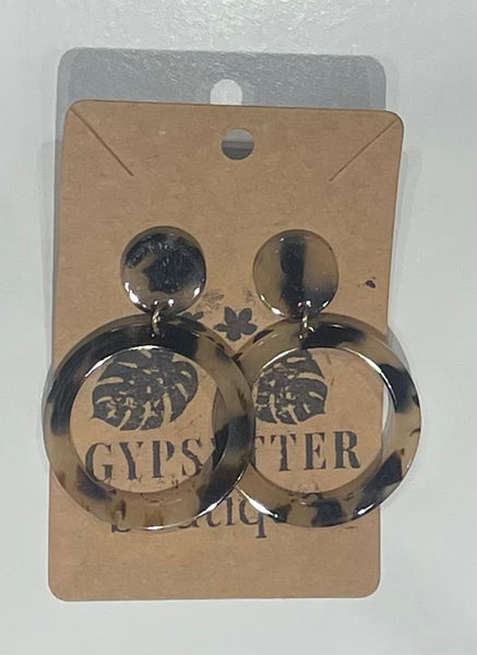 Cheetah Print Circle Shaped Earrings