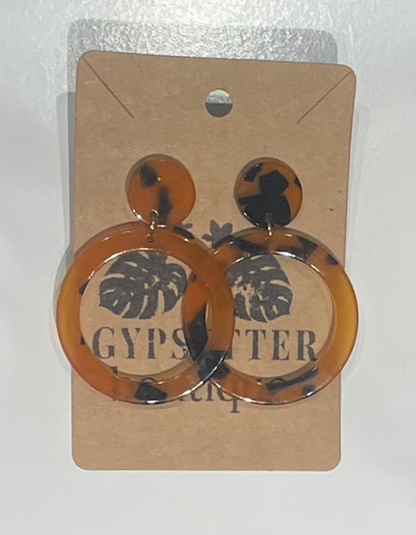 Cheetah Print Circle Shaped Earrings