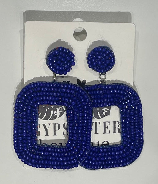 Beaded Square Shaped Earrings Large