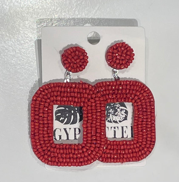 Beaded Square Shaped Earrings Large