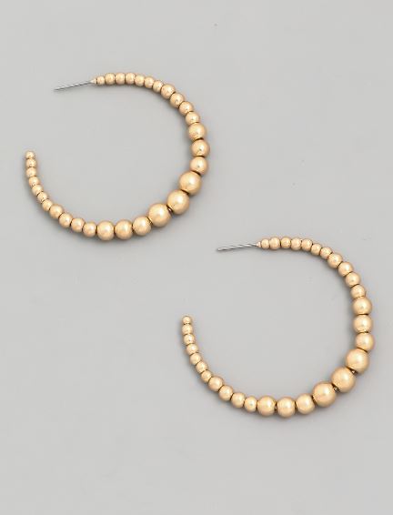 Metallic Beaded Hoops