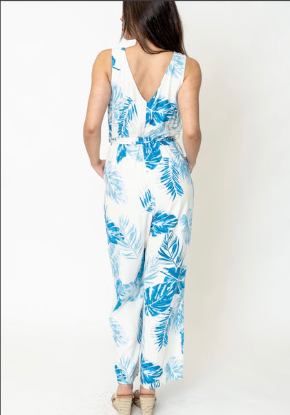 En Crème Blue Leaf Jumpsuit