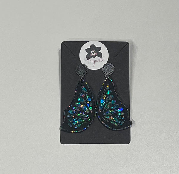 Locally Made Resin Butterfly Wings Earrings