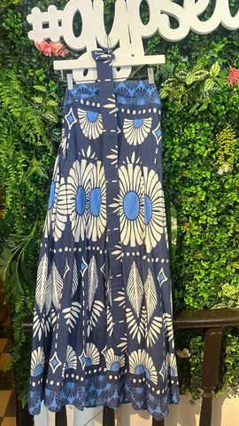 Navy Floral Skirt