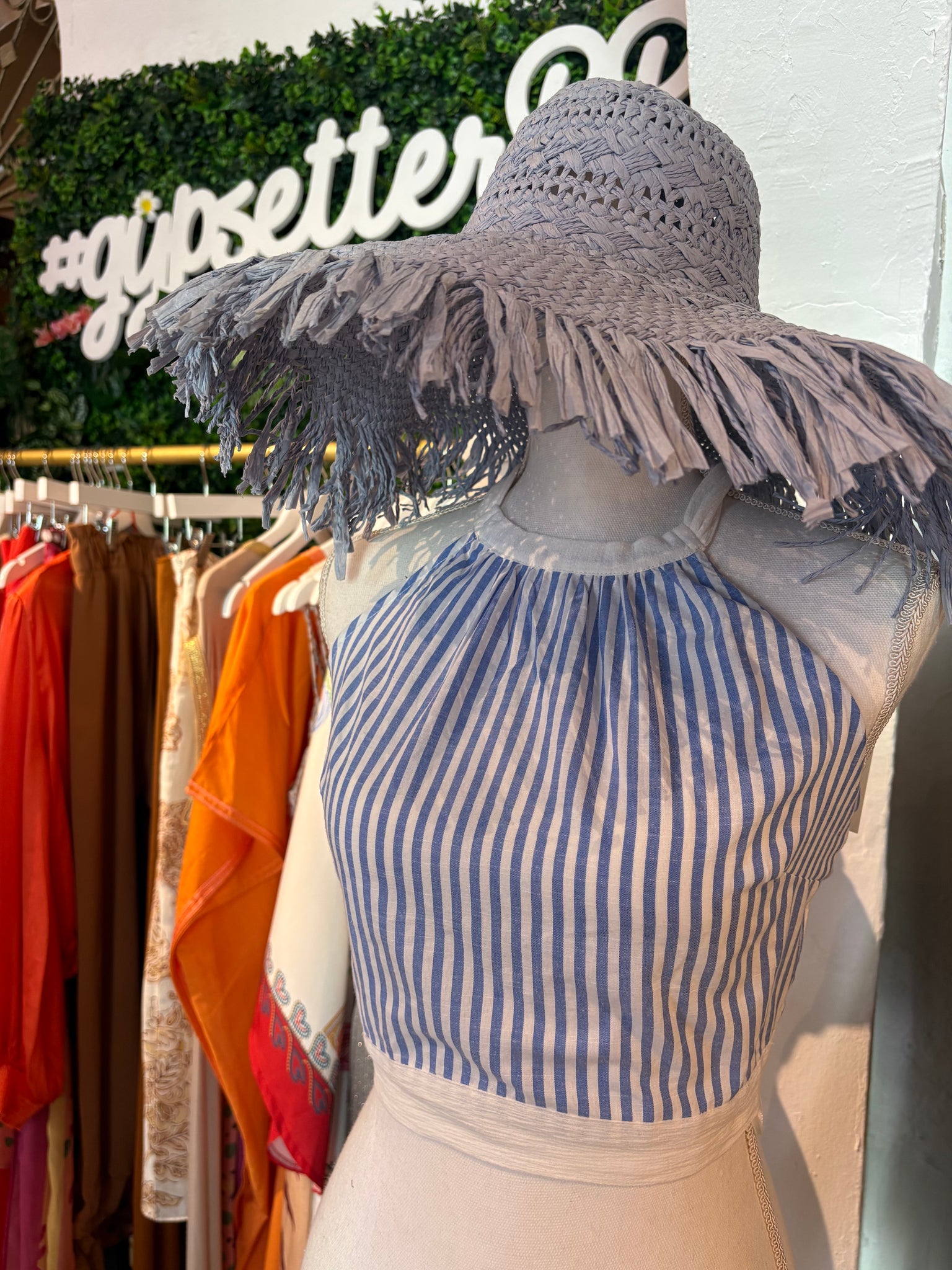 Blue Striped Pant Set