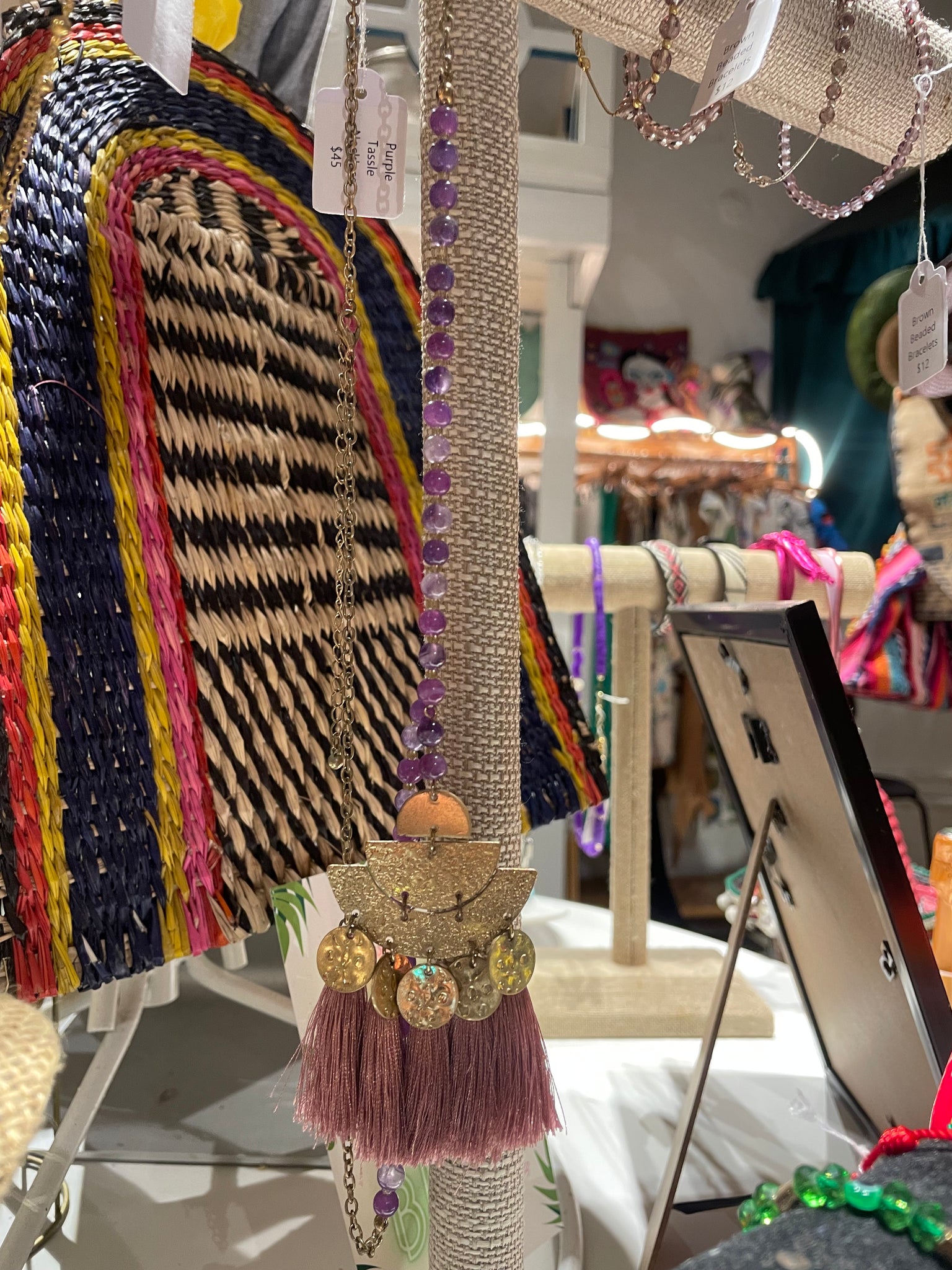 Purple Tassel Necklace