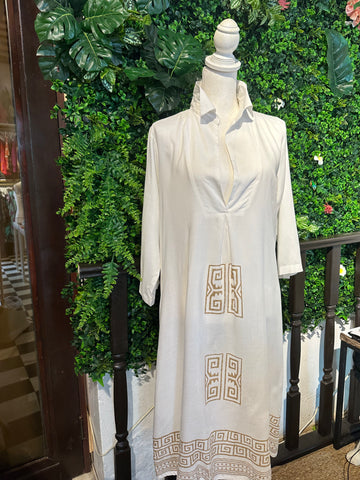 Gold Aztec Midi Dress