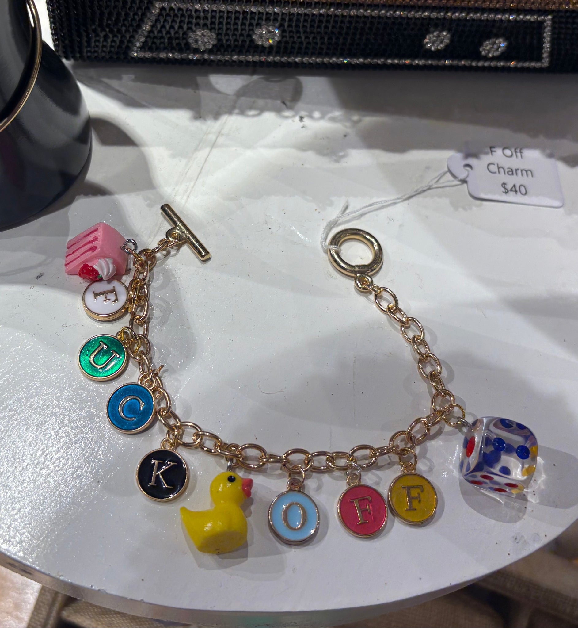F Off Charm Bracelet