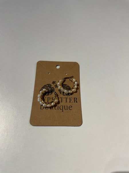 Local Pearl Hoop Earrings