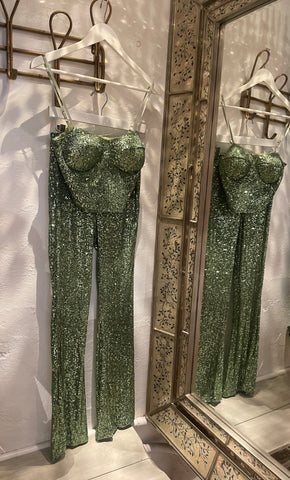 Green Sequins Set