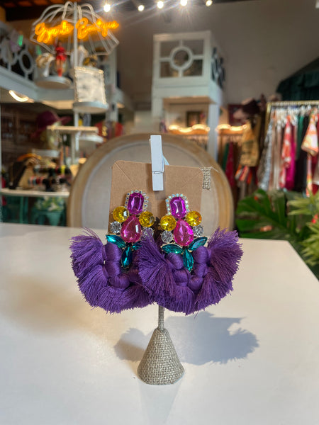 Stone Tassel Earrings