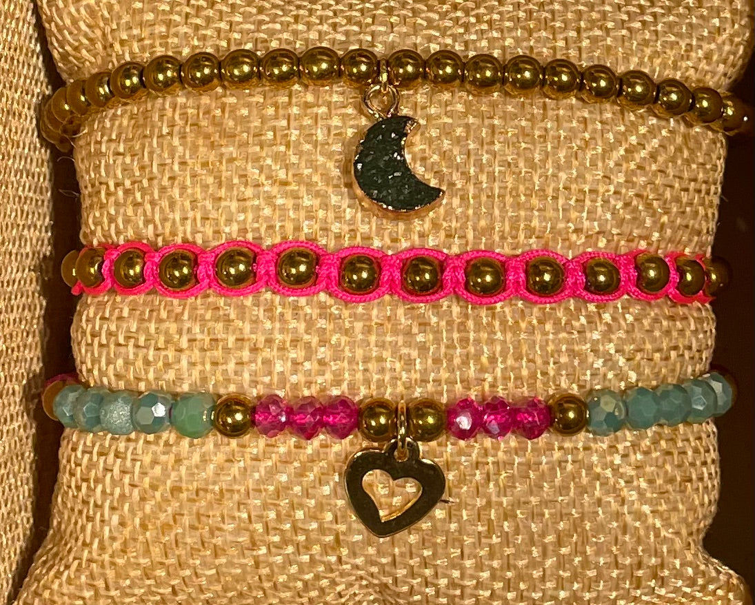Locally Made Pink&Gold Bracelet