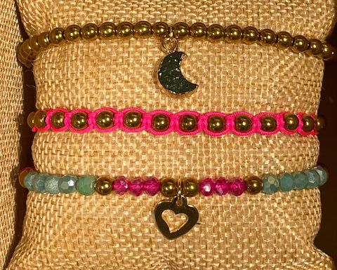 Locally Made Pink&Gold Bracelet