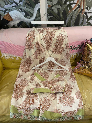 Green & Brown Maxi Pants Set