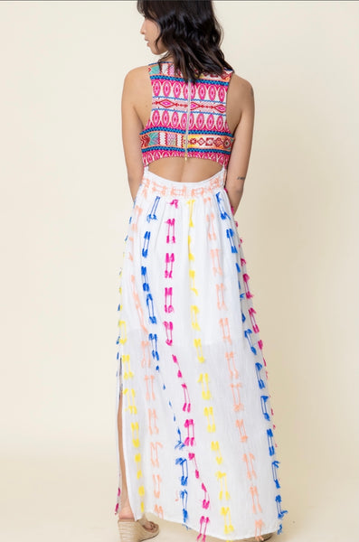 En Crème Multicolor Tribal Maxi Dress