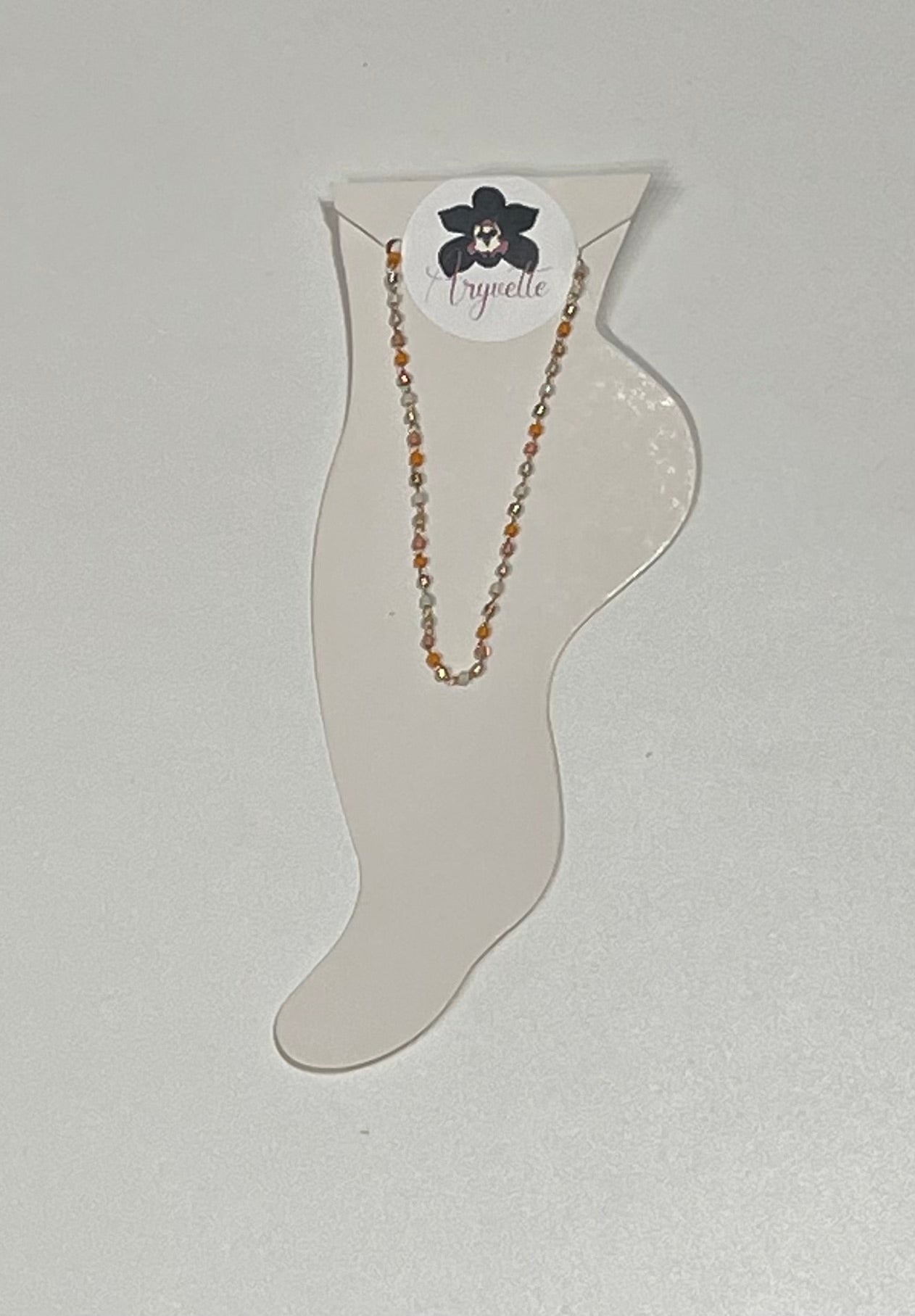 Locally Made Orange Beaded Anklet