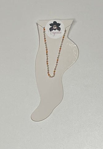 Locally Made Orange Beaded Anklet