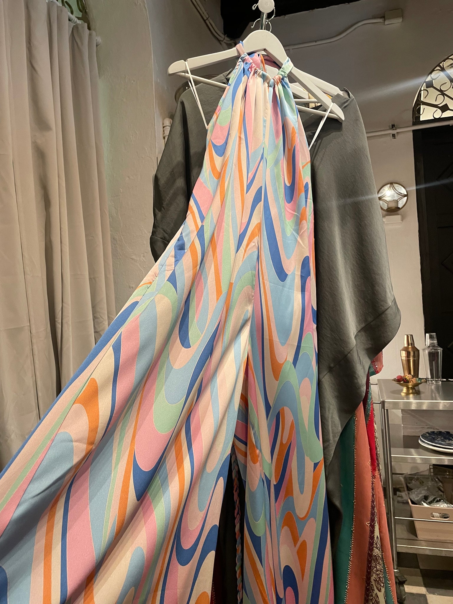 Multicolor Halter Maxi Dress