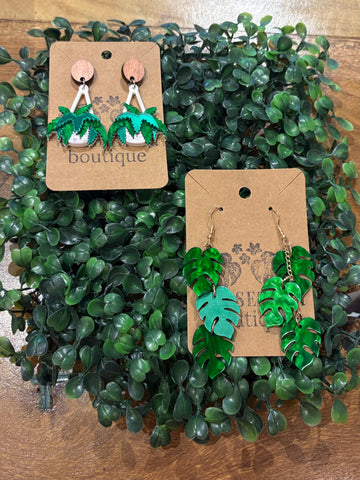 Resin Leaf Earrings