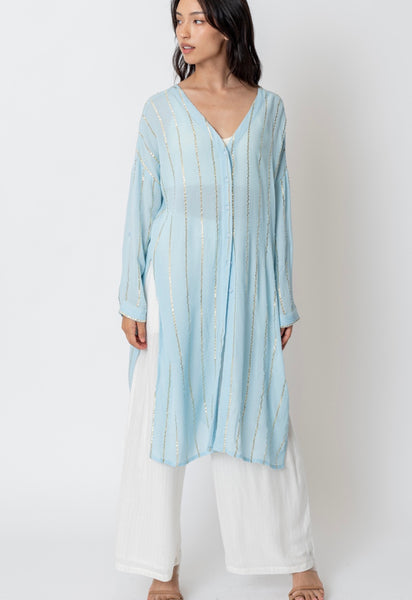 En Crème Long Blue Shirt