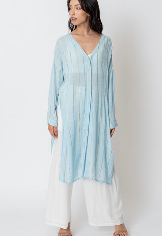 En Crème Long Blue Shirt