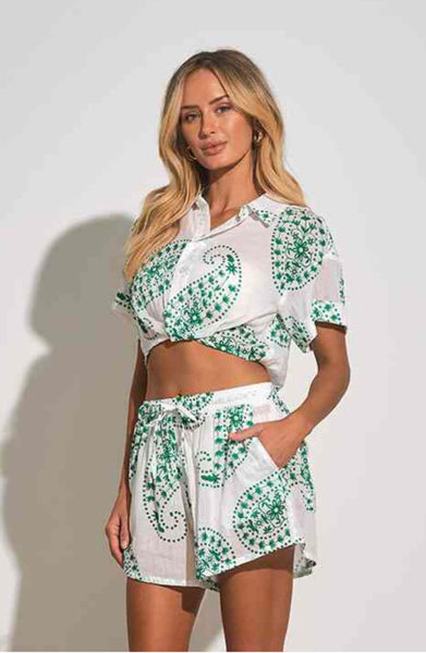 Elan Green Paisley Set