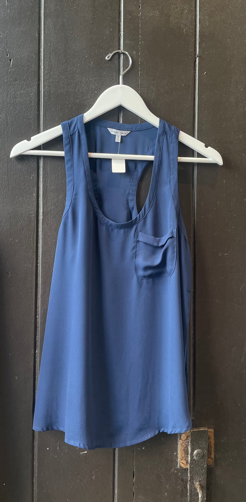 Naked Zebra Navy Blue Tank Top