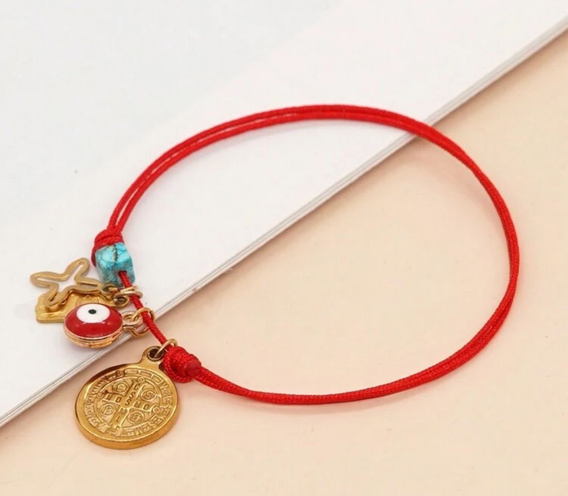 Red Rope Charm Bracelet