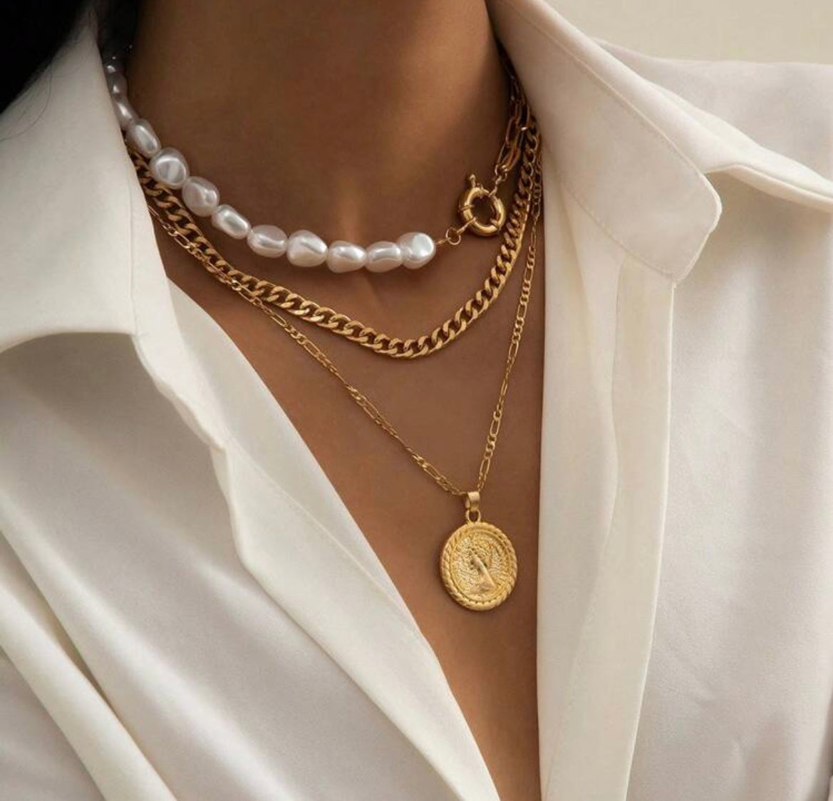 Layered Pearl Necklace
