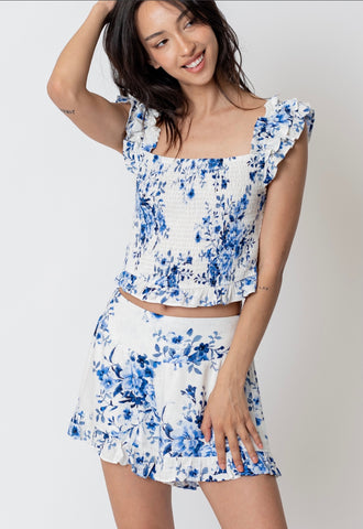 En Crème Blue&White Top Only