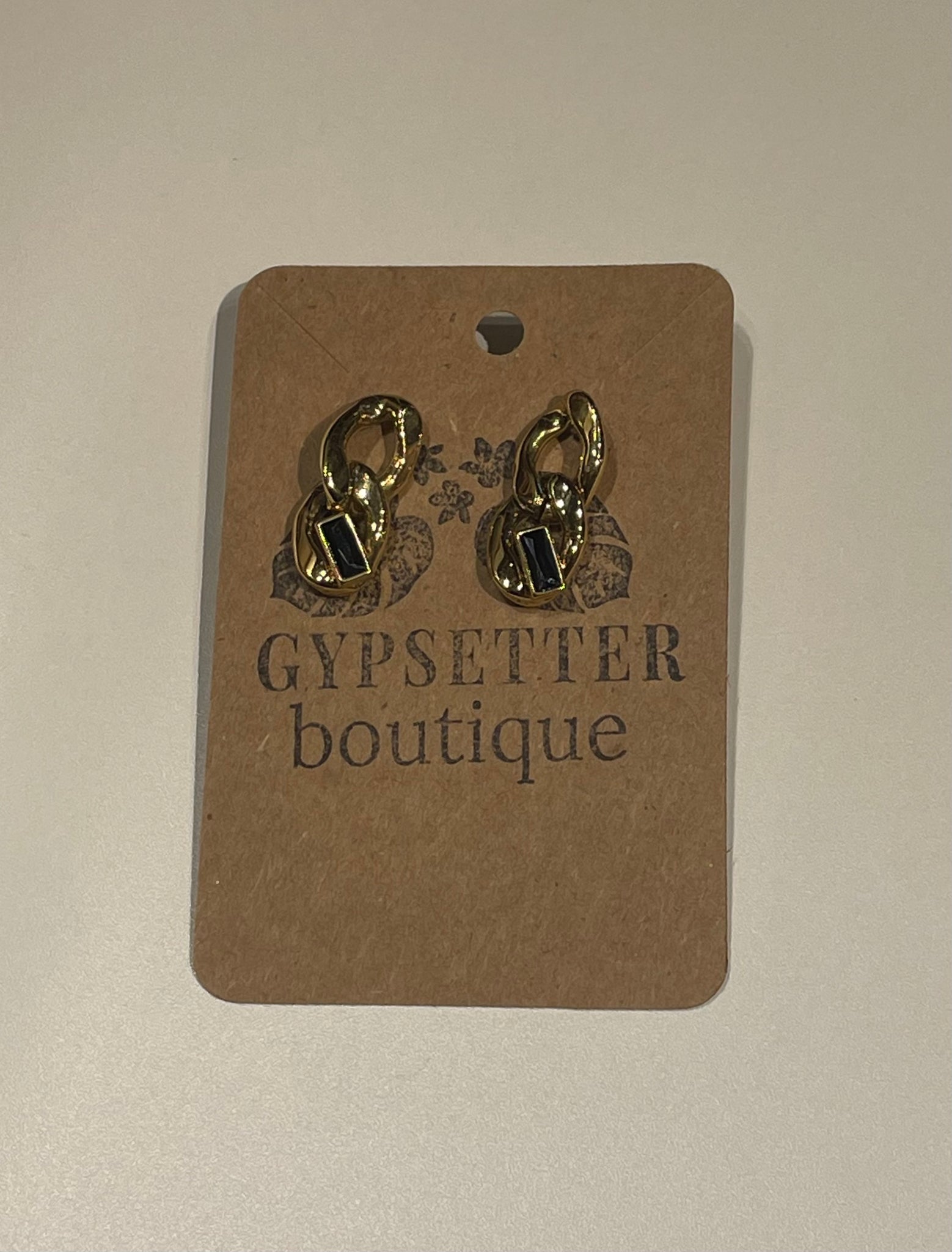 Black&Gold Small Chain Earrings