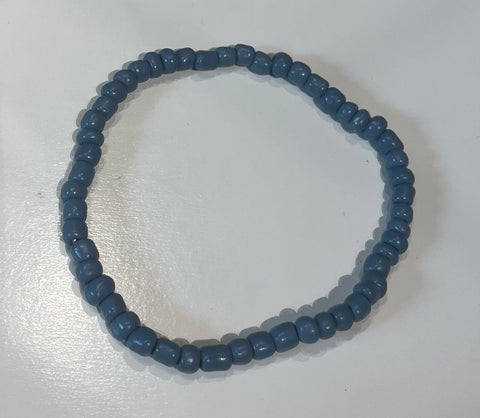 Navy Blue Matte Finish Beaded Bracelet