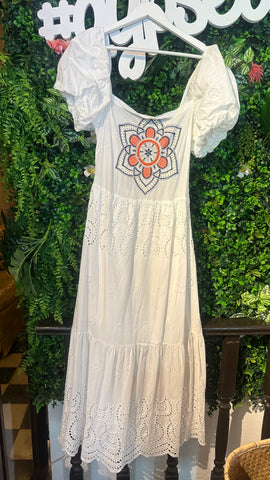 Floral Linen Midi Dress