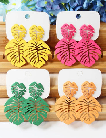 Matte Leaf Earrings