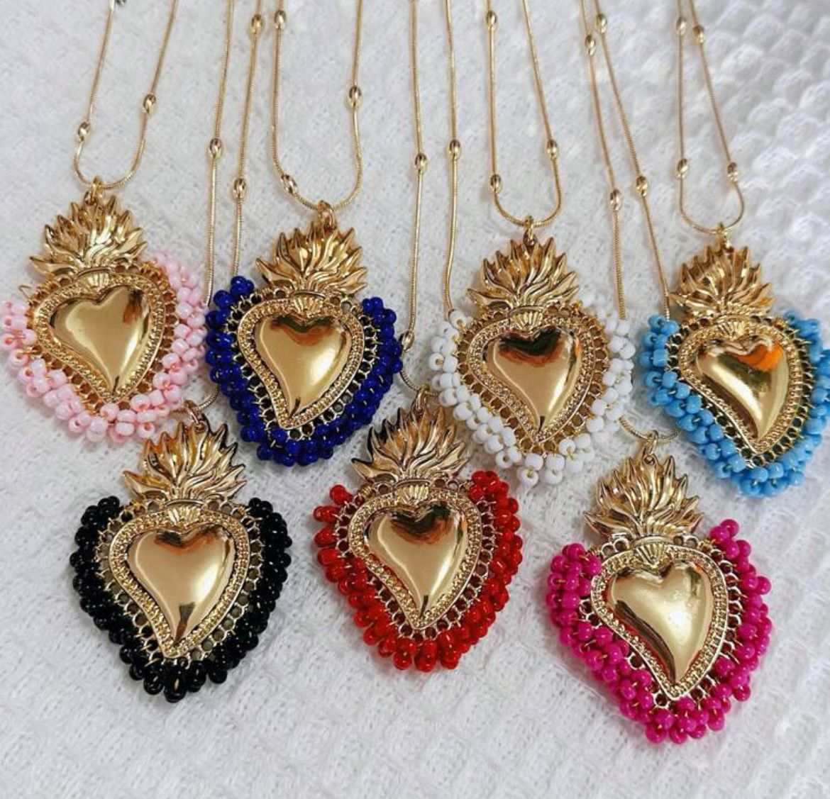 Gold Heart Beaded Necklace