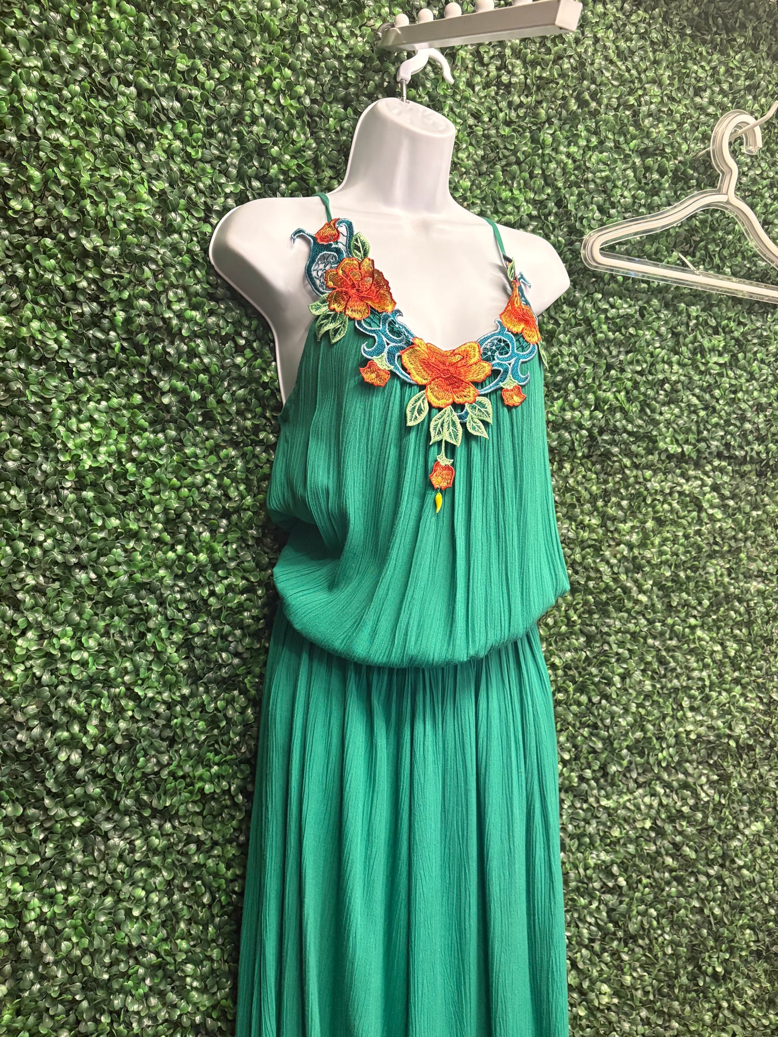 Emerald Floral Dress