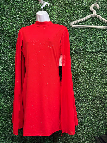 Red Sequins Midi Dress