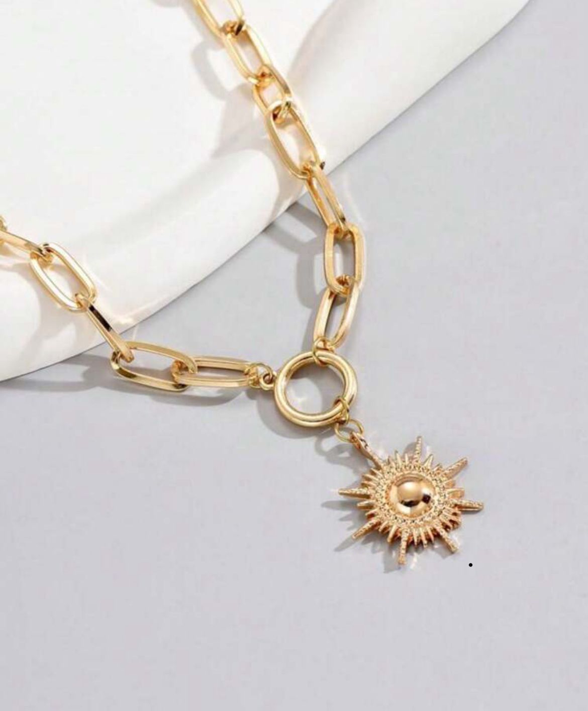 Gold Sun Link Necklace