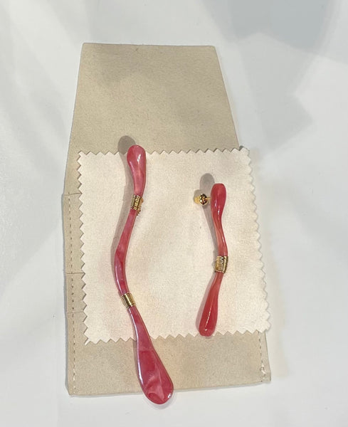 Marble Like Long Earring & Earring Cuff Set