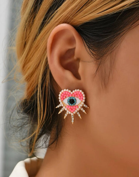Heart Eye Earrings