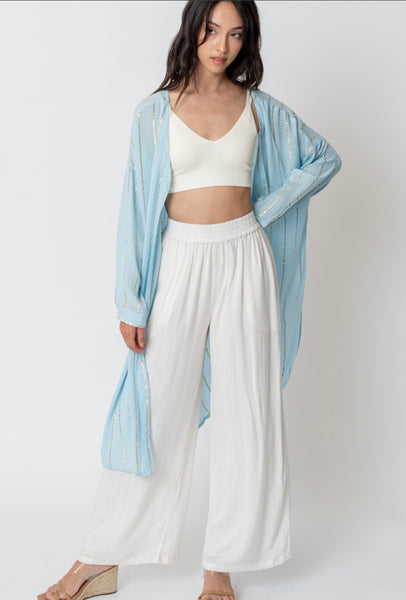 En Crème Long Blue Shirt