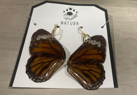 Butterfly Wings Brown Resin Earrings