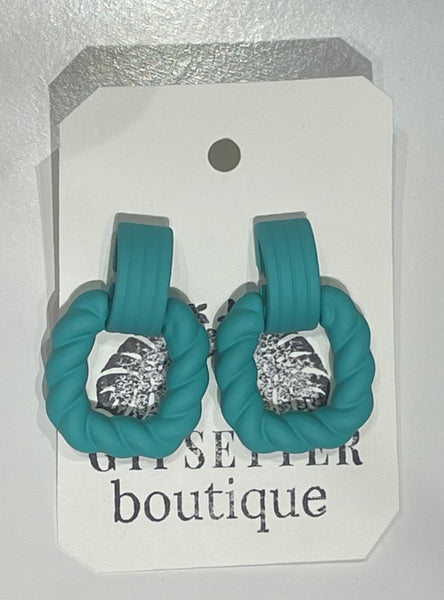 Square Matte Twisted Earrings