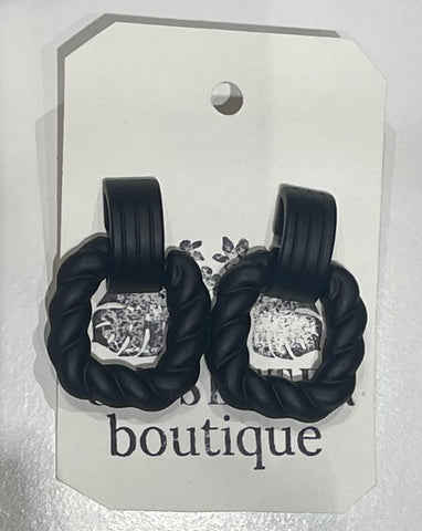 Square Matte Twisted Earrings