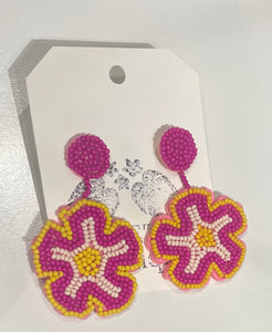 Beaded Flower Earrings