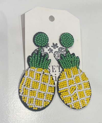 Beaded Pineapple Earrings