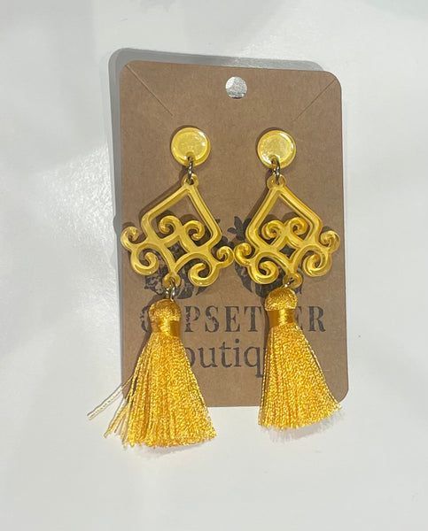 Resin Earrings With Tassels