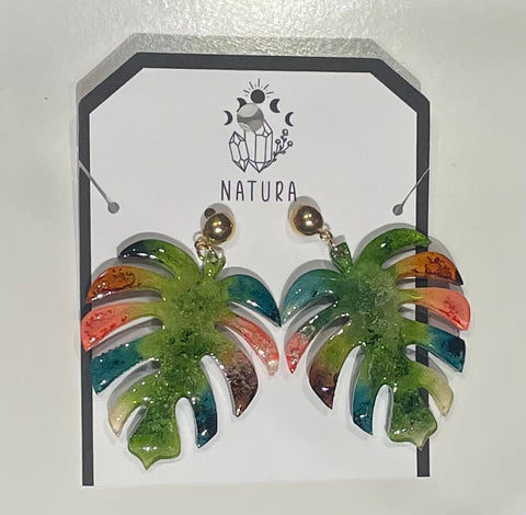 Resin Leaf Earrings