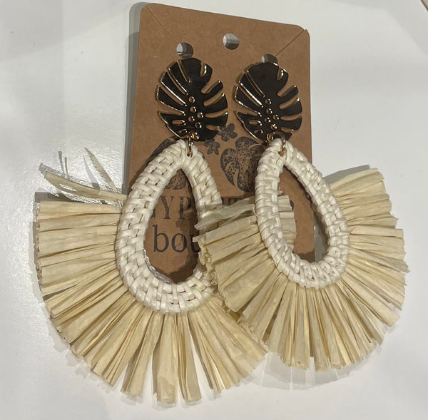 Silver Leaf Woven Fanned Earrings
