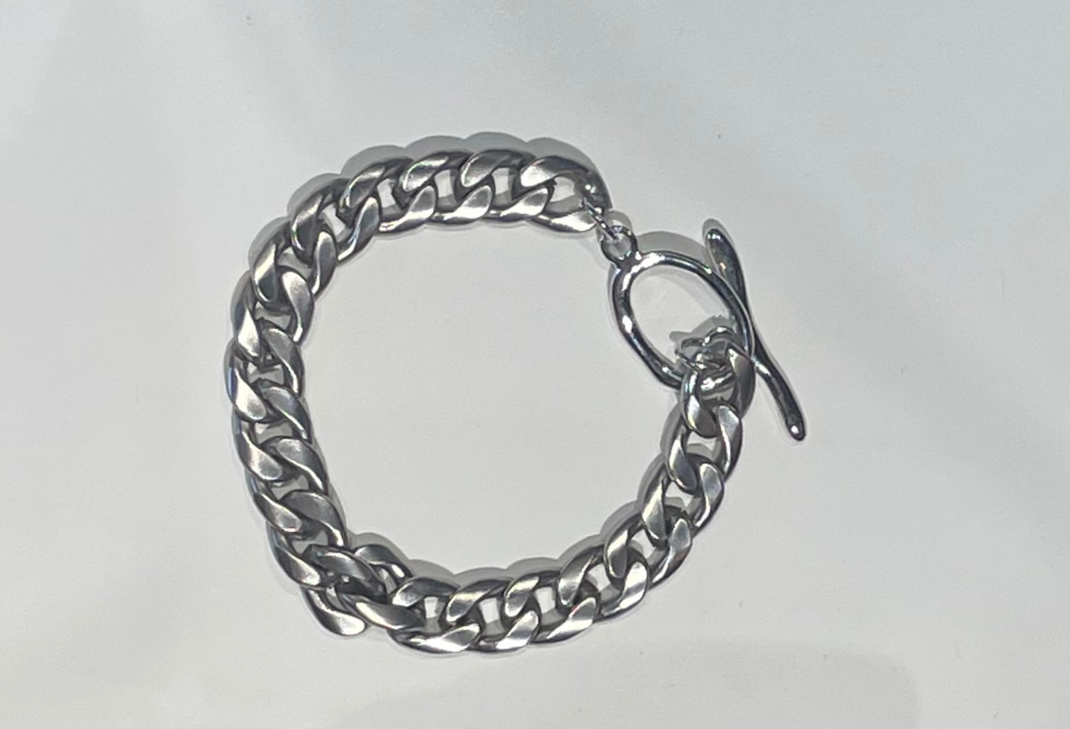 Silver Matte Finish Chain Link Bracelet